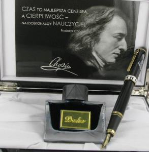 DUKE-995F PIÓRO CHOPIN GOLD W OPAKOWANIU DREWNIANYM Z ATRAMENTEM