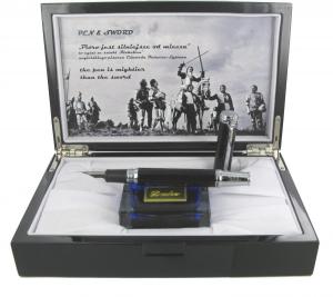 DUKE PIÓRO 91D BLACK PENSWORD SILVER TRIM BOXINK